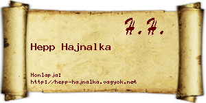 Hepp Hajnalka névjegykártya